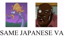 Size: 615x372 | Tagged: derpibooru import, exploitable meme, hiroshi iwasaki, japan, japanese, safe, same voice actor, steven magnet, the boondocks, uncle ruckus