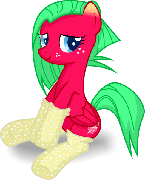 Size: 2293x2828 | Tagged: safe, artist:leopurofriki, derpibooru import, oc, unofficial characters only, pegasus, pony, clothes, simple background, socks, solo, starberry, transparent background