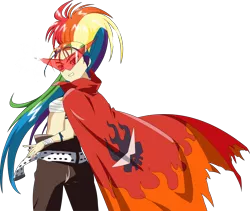 Size: 1764x1490 | Tagged: artist:stardust-r3x, cosplay, crossover, derpibooru import, humanized, kamina, rainbow dash, safe, tengen toppa gurren lagann