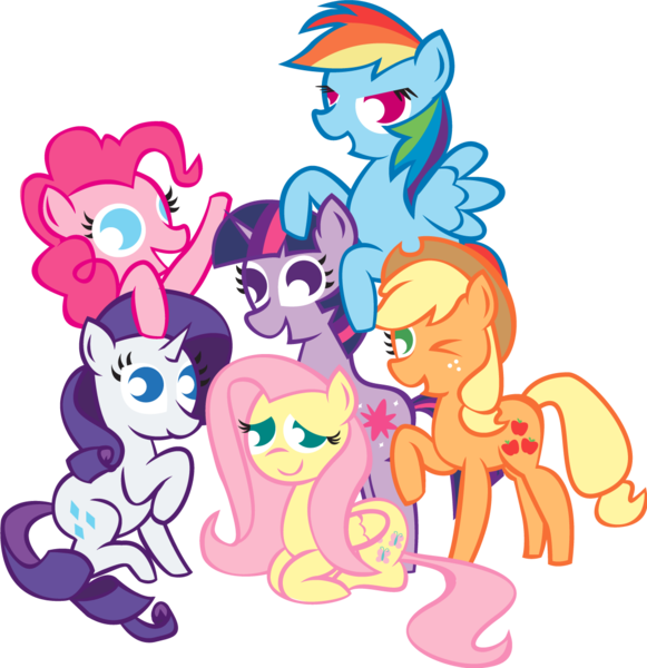 Size: 1158x1196 | Tagged: applejack, artist:alisonwonderland1951, derpibooru import, fluttershy, mane six, mane six opening poses, marshmallow, pinkie pie, rainbow dash, rarity, safe, simple background, transparent background, twilight sparkle, vector