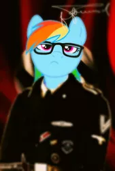 Size: 540x800 | Tagged: artist:passiveusererwinwoz, clothes, derpibooru import, nazi, portrait, rainbow dash, safe, solo, uniform