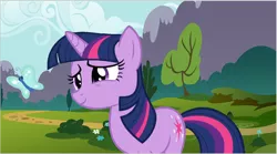 Size: 1260x703 | Tagged: artist:acuario1602, butterfly, derpibooru import, nature, safe, smiling, twilight sparkle