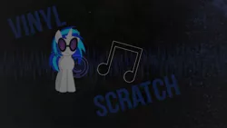 Size: 1920x1080 | Tagged: safe, artist:lucarious, derpibooru import, vinyl scratch, pony, unicorn, cutie mark, female, hooves, horn, looking at you, mare, solo, sunglasses, text, vector, wallpaper