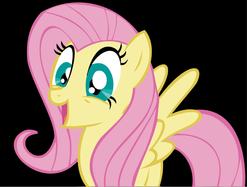 Size: 1051x796 | Tagged: safe, derpibooru import, fluttershy, black background, simple background, solo, vector