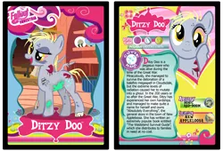 Size: 3100x2110 | Tagged: artist:rinmitzuki, card, derpibooru import, derpy hooves, ditzy doo, fallout equestria, ghoul, safe, text, trading card, undead, zombie