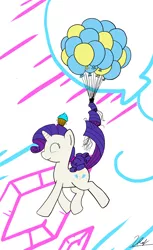 Size: 720x1176 | Tagged: alternate hairstyle, balloon, cupcake, derpibooru import, drawfag, personality swap, pinkity, rarity, safe