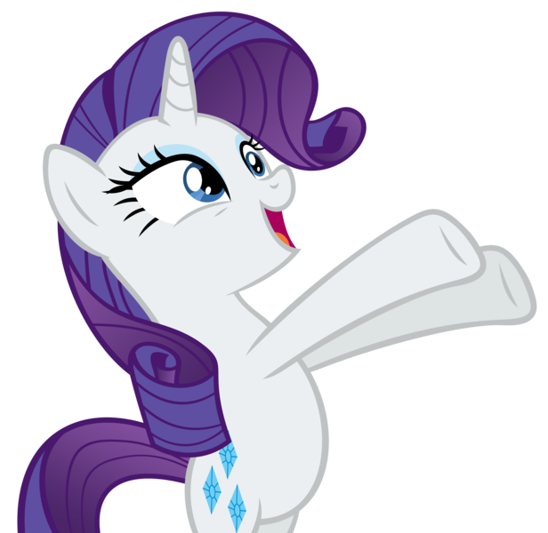 Size: 5130x5000 | Tagged: safe, artist:tzolkine, derpibooru import, rarity, unicorn, magical mystery cure, absurd resolution, bipedal, excited, happy, simple background, solo, transparent background, vector