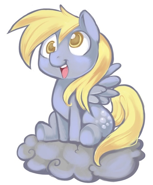 Size: 550x664 | Tagged: safe, artist:ende26, derpibooru import, derpy hooves, pegasus, pony, cloud, female, mare, solo