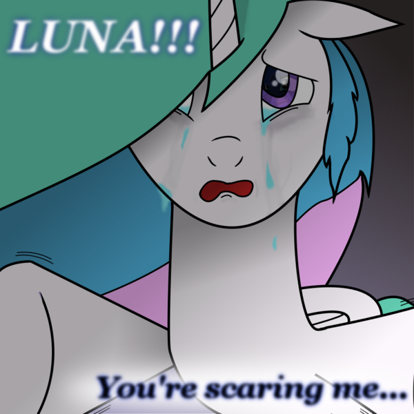 Size: 1005x1005 | Tagged: artist:gigabowser, crying, derpibooru import, fanfic, lost to the sands, princess celestia, sad, safe, solo