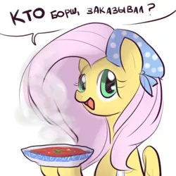 Size: 500x500 | Tagged: borscht, fluttershy, food, russian, safe, solo, soup