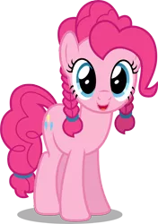 Size: 3458x4899 | Tagged: safe, artist:austiniousi, derpibooru import, pinkie pie, absurd resolution, alternate hairstyle, braid, cute, diapinkes, hairband, pigtails, simple background, solo, tail band, transparent background, vector
