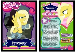 Size: 3100x2110 | Tagged: safe, artist:rinmitzuki, derpibooru import, oc, oc:psychoshy, unofficial characters only, pegasus, pony, fallout equestria, fallout equestria: project horizons, power hoof, text, trading card