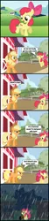 Size: 1024x4584 | Tagged: apple bloom, applebuse, applejack, artist:bronybyexception, comic, cutie mark, derpibooru import, dishonorapple, disowned, friendship is witchcraft, gypsy bard, hilarious in hindsight, orphanage, rain, safe, scrunchy face