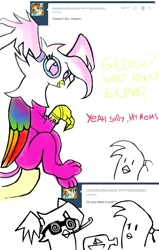 Size: 1223x1920 | Tagged: safe, derpibooru import, oc, unofficial characters only, gryphon, boat, daughter, fluttershipper, interspecies offspring, magical lesbian spawn, offspring, parent:gilda, parent:pinkie pie, parent:rainbow dash, parents:gildash, shipping