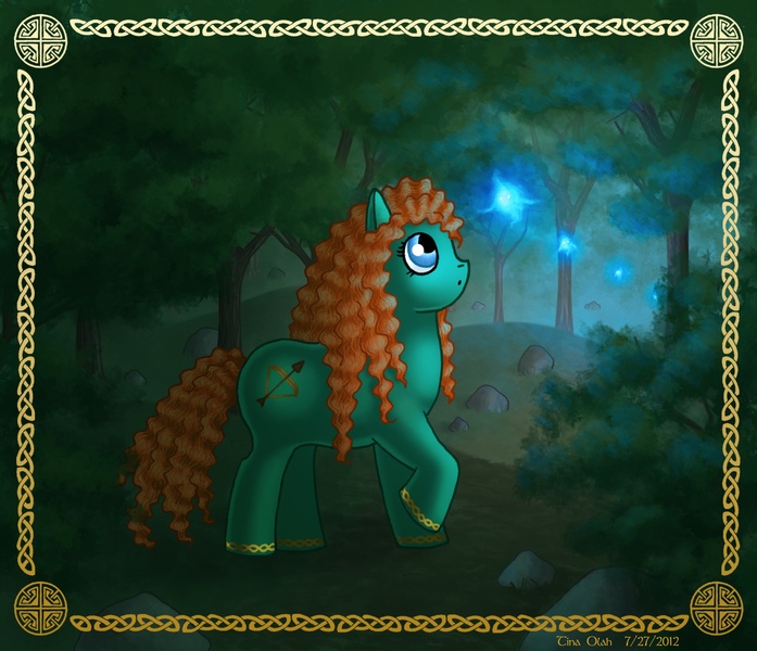 Size: 1737x1495 | Tagged: artist:kittensoft, brave, crossover, derpibooru import, disney princess, merida, pixar, ponified, safe, solo