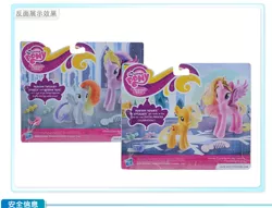 Size: 690x526 | Tagged: safe, derpibooru import, applejack, princess cadance, twilight sparkle, twilight sparkle (alicorn), alicorn, pony, brushable, chinese text, comb, crystal empire, crystal princess celebration, female, hasbro, mare, possible spoilers, tiara, toy