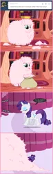 Size: 660x2150 | Tagged: artist:mixermike622, ask, buried, derpibooru import, fur, oc, oc:fluffle puff, rarity, safe, shedding, tumblr, tumblr:ask fluffle puff