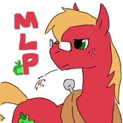 Size: 400x400 | Tagged: artist needed, safe, derpibooru import, big macintosh, earth pony, pony, glasses, male, pixiv, solo, stallion