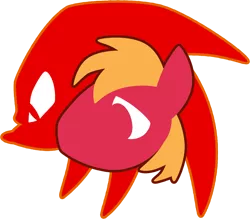 Size: 850x745 | Tagged: safe, artist:fuzon-s, derpibooru import, big macintosh, earth pony, pony, crossover, duo, knuckles the echidna, logo, male, simple background, sonic the hedgehog (series), stallion, style emulation, transparent background