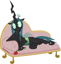 Size: 5811x6100 | Tagged: absurd resolution, artist:andypriceart, artist:masem, couch, derpibooru import, draw me like one of your french girls, fainting couch, female, idw, idw showified, pensive, queen chrysalis, rose, safe, simple background, spoiler:comic, .svg available, the return of queen chrysalis, transparent background, vector