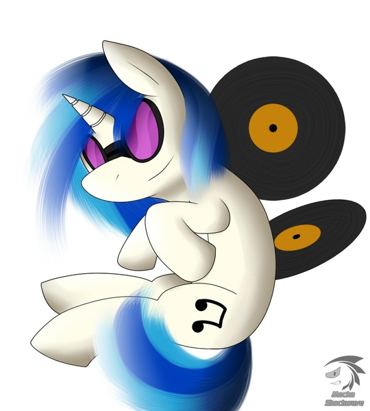 Size: 900x1000 | Tagged: safe, artist:mechashockwave, derpibooru import, vinyl scratch, pony, unicorn, record, solo