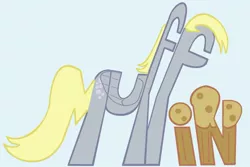 Size: 1024x683 | Tagged: safe, artist:sallycars, derpibooru import, derpy hooves, pegasus, pony, female, mare, muffin, typography