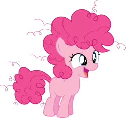 Size: 924x865 | Tagged: artist:hawk9mm, cute, derpibooru import, filly, fluffy mane, happy, mane, open mouth, pink, pinkie pie, poofy, safe, simple background, smiling, solo, transparent background, vector