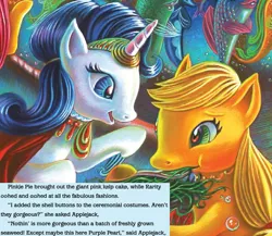 Size: 742x644 | Tagged: applejack, derpibooru import, out of context, rarity, safe, seaweed, spoiler:book, under the sparkling sea
