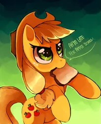 Size: 597x728 | Tagged: safe, artist:si1vr, derpibooru import, applejack, pony, bread, mouth hold, rearing, schoolgirl toast, silly, silly pony, solo, that pony sure does love apples, toast