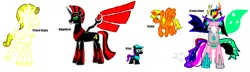 Size: 2050x588 | Tagged: safe, derpibooru import, oc, oc:niggertron, oc:nyx, oc:princess ataxia, oc:ticket, unofficial characters only, alicorn, pony, alicorn oc, red and black oc, rule 63, tiara ultima