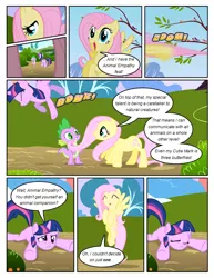 Size: 612x792 | Tagged: safe, artist:newbiespud, derpibooru import, edit, edited screencap, screencap, fluttershy, spike, twilight sparkle, dragon, pegasus, pony, unicorn, comic:friendship is dragons, friendship is magic, claws, comic, eyes closed, fangs, female, hooves, horn, male, mare, onomatopoeia, screencap comic, spread wings, unicorn twilight, wings