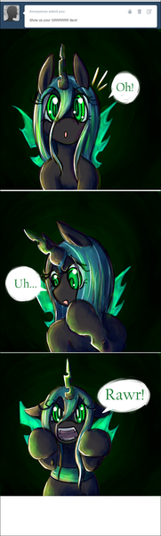 Size: 651x2161 | Tagged: ask, cute, cutealis, derpibooru import, filly queen chrysalis, nymph, queen chrysalis, safe, tumblr