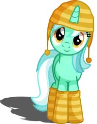 Size: 3463x4400 | Tagged: dead source, safe, artist:austiniousi, derpibooru import, lyra heartstrings, pony, unicorn, beanie, clothes, cute, hat, looking at you, lyrabetes, simple background, smiling, socks, solo, striped socks, transparent background, vector