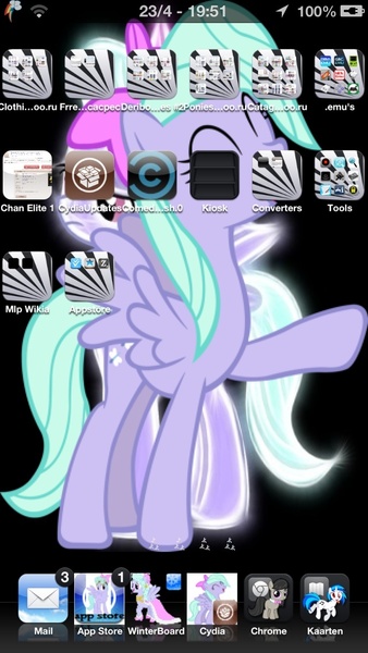 Size: 640x1136 | Tagged: safe, derpibooru import, flitter, cydia, jailbreak, theme, winterboard