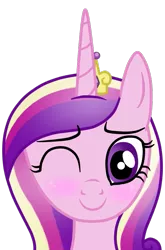Size: 529x801 | Tagged: artist:andreamelody, blushing, derpibooru import, princess cadance, safe, simple background, solo, transparent background, vector, wink