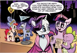 Size: 729x503 | Tagged: safe, artist:andypriceart, derpibooru import, idw, leadwing, princess luna, rarity, spike, twilight sparkle, oc, dragon, earth pony, pony, unicorn, spoiler:comic, spoiler:comicm03, alice price, alternate hairstyle, andy price, balloon, camera, canterlot, clothes, dress, female, glasses, hat, male, mare, micro-series, self portrait, skyline, stallion, unshorn fetlocks