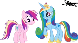 Size: 780x427 | Tagged: safe, artist:andreamelody, derpibooru import, princess cadance, rainbow dash, alicorn, pony, fusion, palette swap, race swap, rainbowcorn, recolor, role reversal, simple background, transparent background, vector