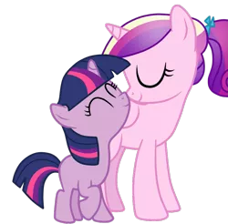 Size: 901x887 | Tagged: artist:andreamelody, derpibooru import, filly, princess cadance, safe, simple background, smiling, transparent background, twilight sparkle, vector, younger