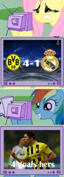 Size: 560x1544 | Tagged: borussia dortmund, derpibooru import, exploitable meme, fluttercry, fluttershy, football, rainbow dash, real madrid, robert lewandowski, safe, sports, tv meme, uefa champions league