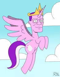 Size: 1149x1470 | Tagged: safe, artist:jay muniz, derpibooru import, ponified, alicorn, pony, glasses, hank hill, king of the hill, wat