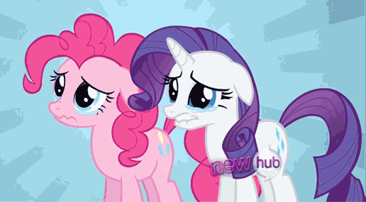 Size: 516x285 | Tagged: animated, crying, derpibooru import, hub logo, pinkie pie, putting your hoof down, rarity, sad, safe, screencap