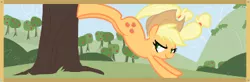 Size: 375x123 | Tagged: applebucking, applejack, artist:egophiliac, buck, bucking, derpibooru import, kick, safe, screencap