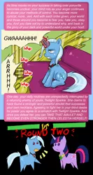 Size: 936x1764 | Tagged: alicorn amulet, artist:crystal-secret, ask, comic, cyoa, derpibooru import, pointy ponies, safe, sparklestrixesandmagic, trixie, tumblr, twilight sparkle