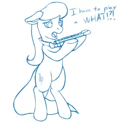 Size: 1000x1003 | Tagged: artist:btbunny, confused, flute, humor, musical instrument, octavia melody, safe