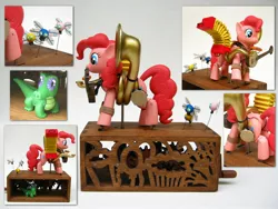 Size: 2272x1704 | Tagged: safe, artist:renegadecow, derpibooru import, gummy, pinkie pie, parasprite, accordion, automaton, craft, custom, irl, musical instrument, photo, sculpture, sousaphone, tuba, woodwork