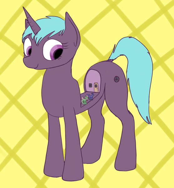 Size: 1929x2081 | Tagged: safe, artist:kaykay430, derpibooru import, oc, unofficial characters only, pony, unicorn, dock, door, house, housepone, macro, surreal, wat, window