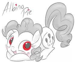 Size: 962x875 | Tagged: safe, artist:inkie-heart, derpibooru import, pinkie pie, albino, albino pie, heart eyes, solo, wingding eyes