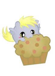 Size: 762x1048 | Tagged: safe, artist:pridark, derpibooru import, derpy hooves, pegasus, pony, :3, chibi, chubbie, chubby, female, mare, muffin, nom, simple background, solo, transparent background