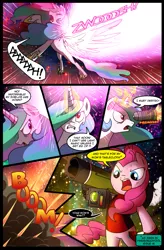 Size: 851x1300 | Tagged: artist:madmax, battle for equestria, comic, derpibooru import, pinkie pie, princess celestia, safe