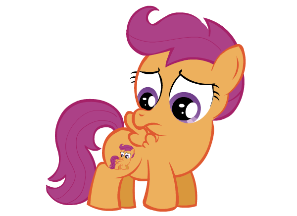 Size: 600x436 | Tagged: artist:fr33z3dry, derpibooru import, recursion, safe, scootaloo